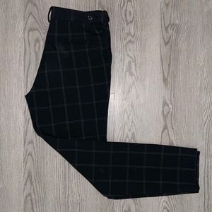 H&M black checkered dress pants